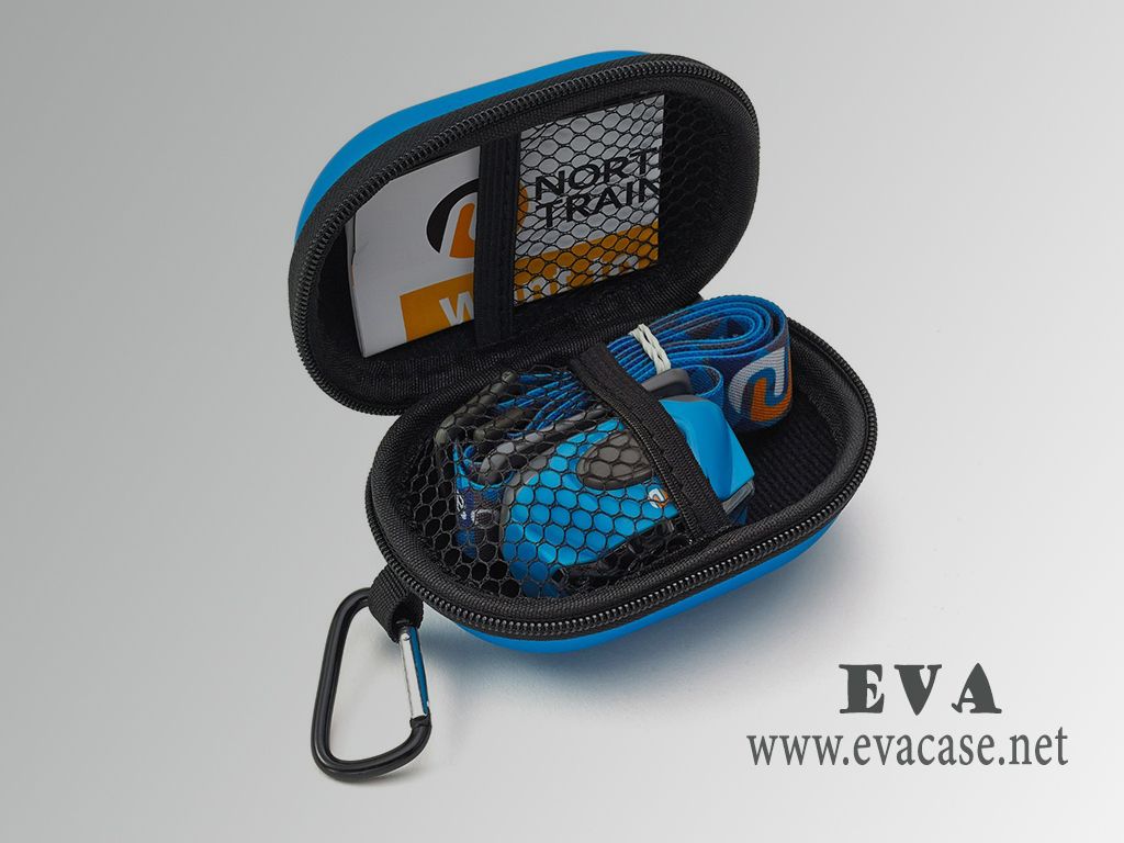 EVA zippered Headlamps Head Torch LED Flashlight case silk printed logo